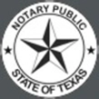 Texas Notary Public logo.